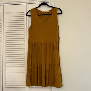 Lucky Brand tshirt dress, like new, dark yellow, sized medium